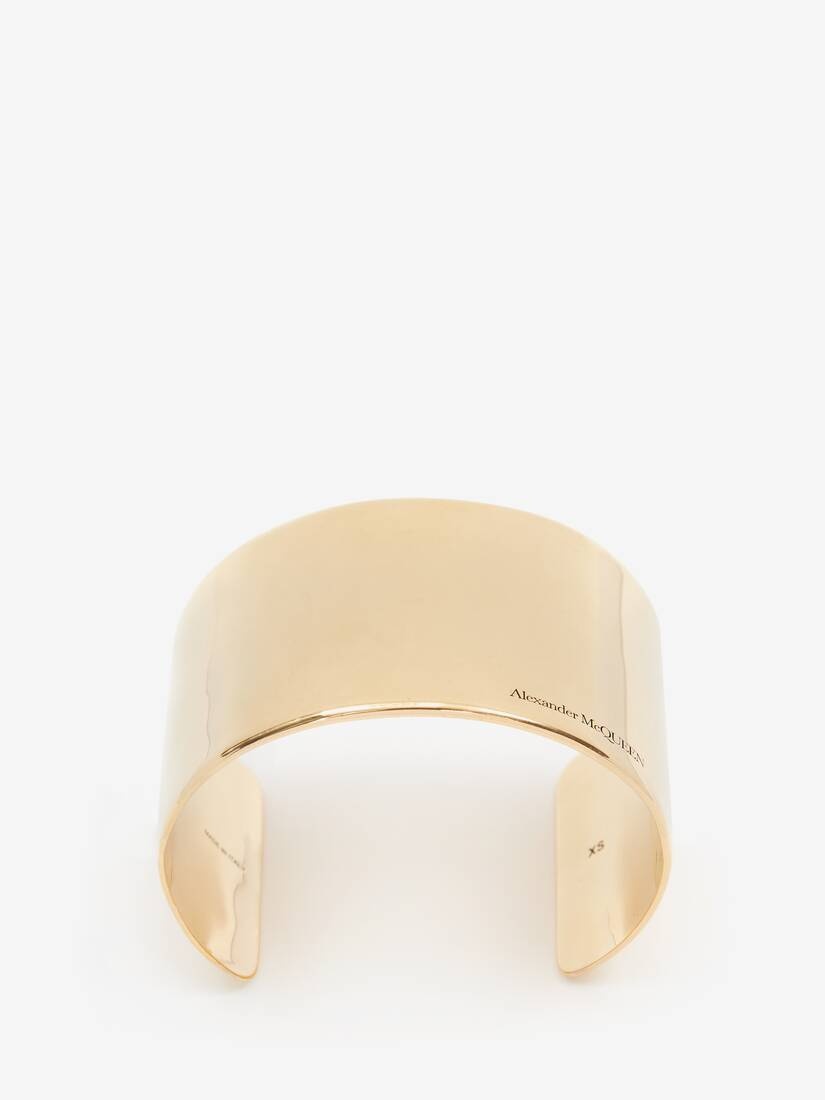 Tall Open Cuff in Antique Gold - 2