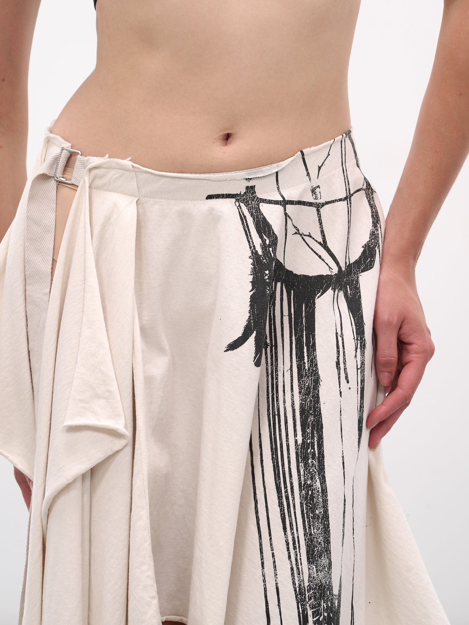 White Honorine Deconstructed Graphic Skirt - 5
