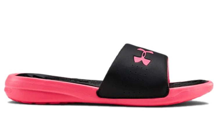 (WMNS) Under Armour Playmaker Fixed Strap Slide 'Black Pink' 3000063-001 - 3