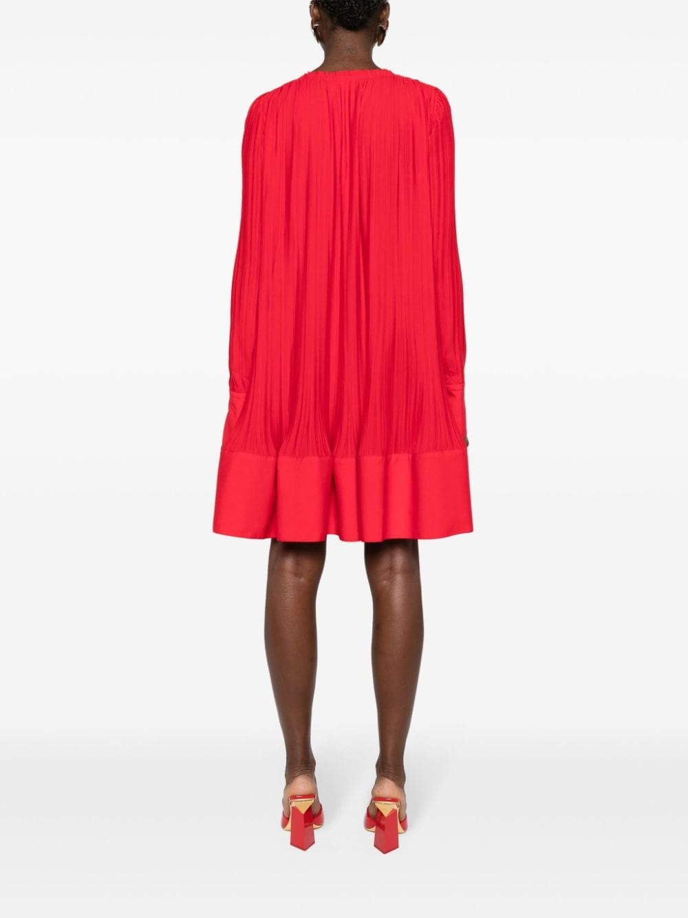 plissÃ©-effect crepe minidress - 4