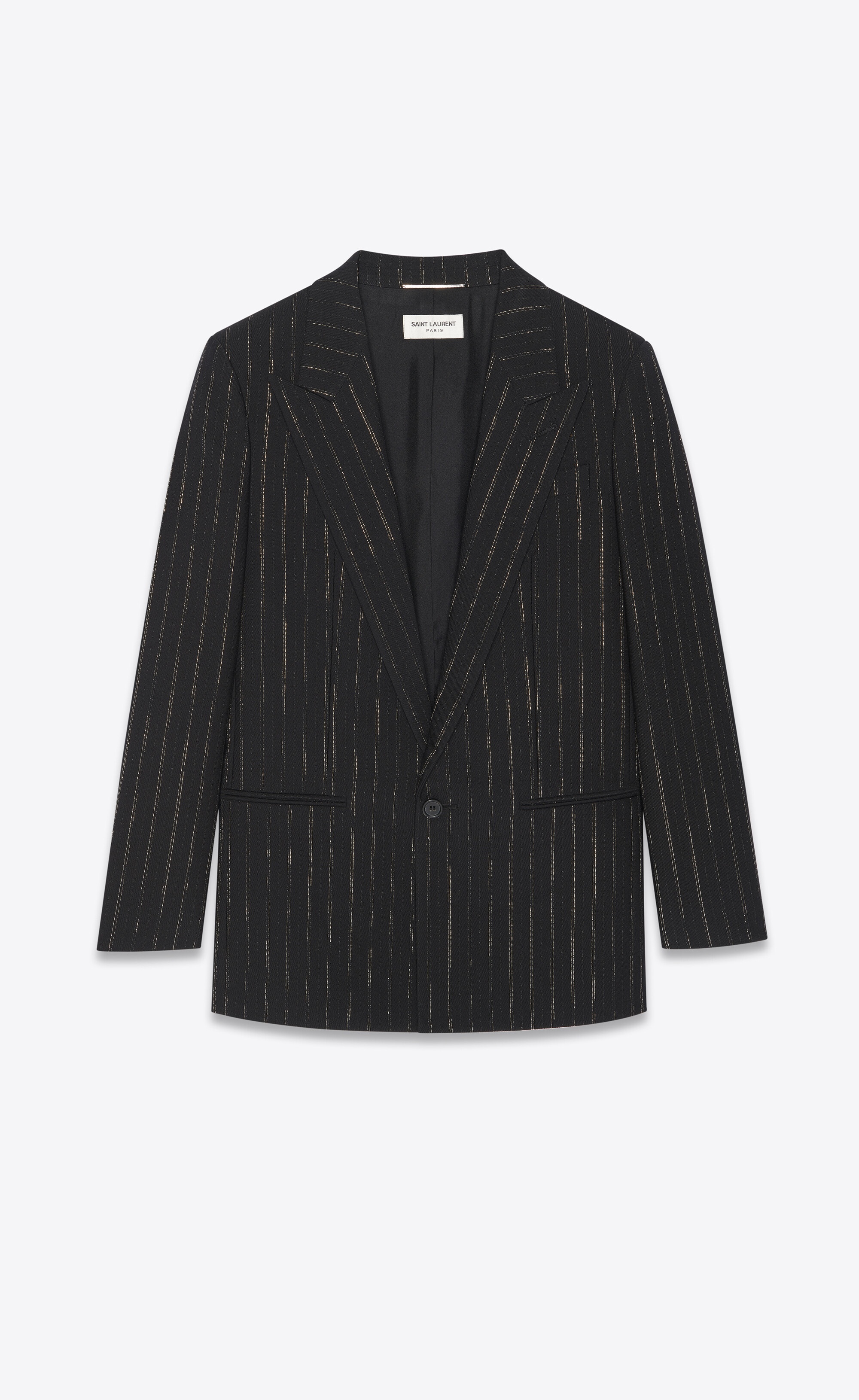 fitted single-breasted jacket in pinstripe wool - 1