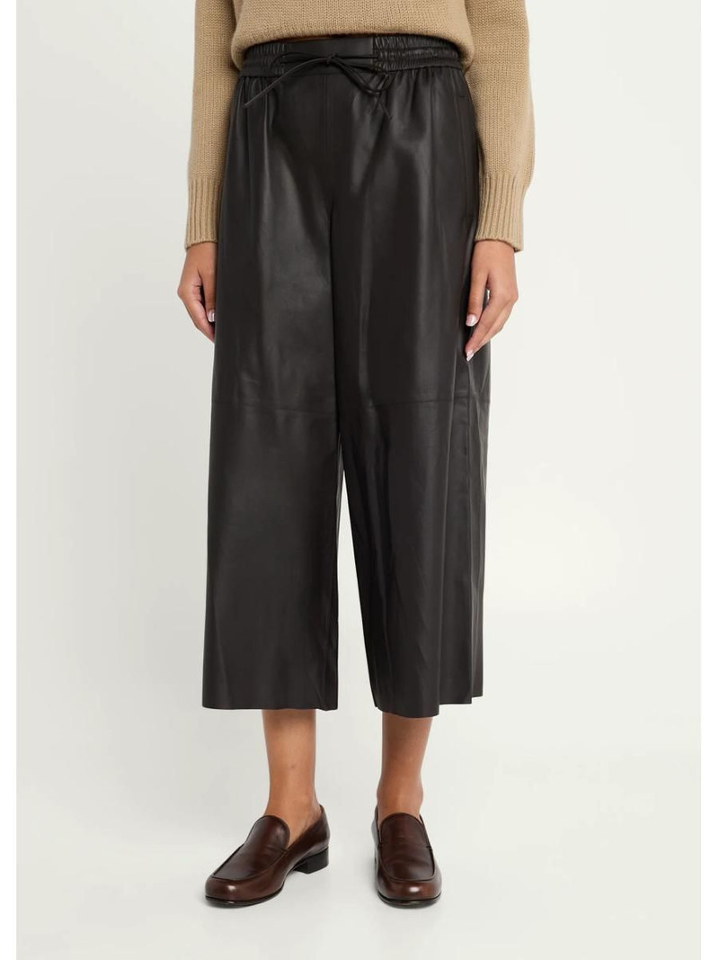 Wide Lambskin Leather Culottes 4