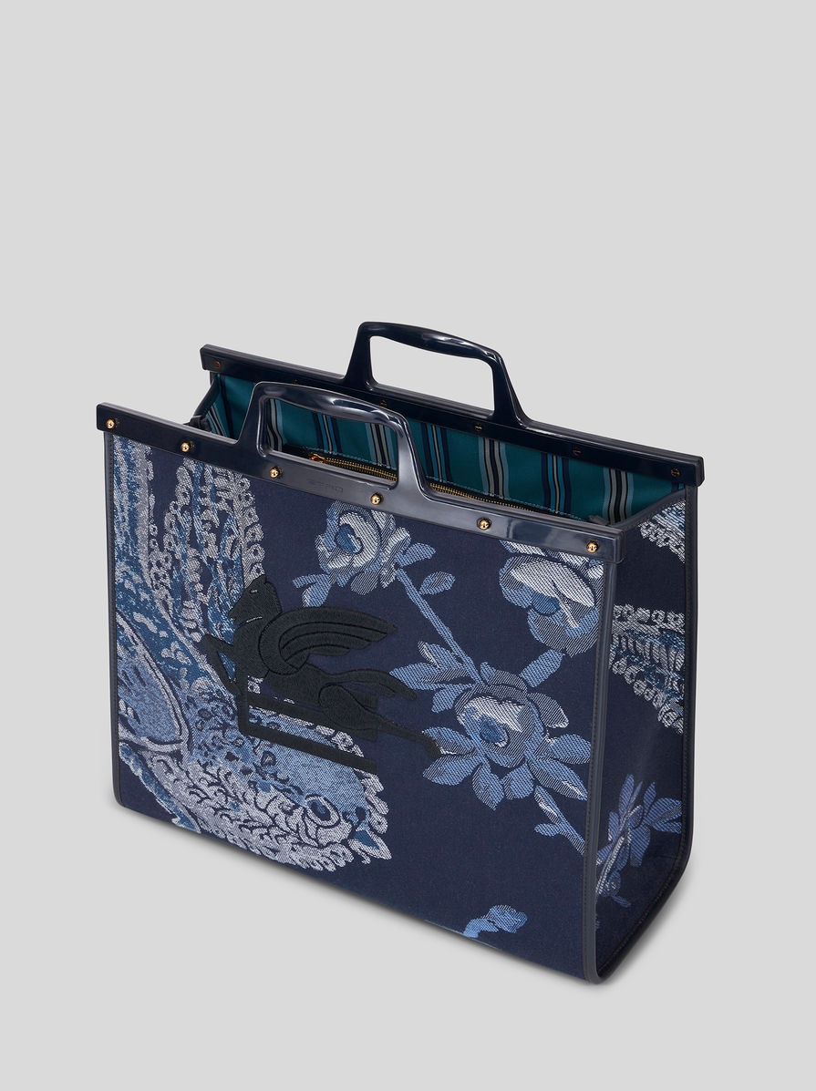 LARGE JACQUARD LOVE TROTTER BAG WITH BIRDS - 4