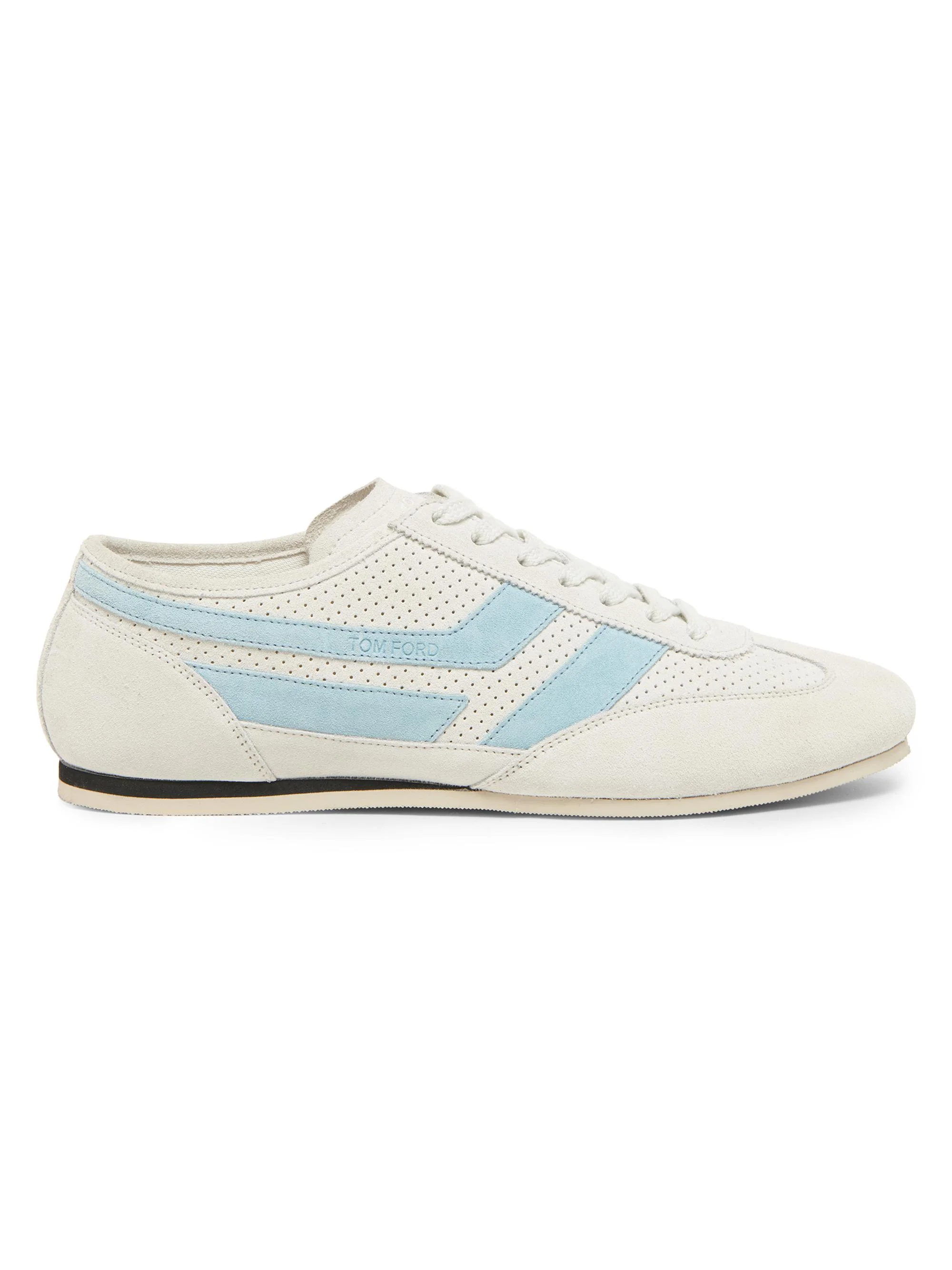 Men's Brook Perforated Suede Low-Top Sneakers - White - 1