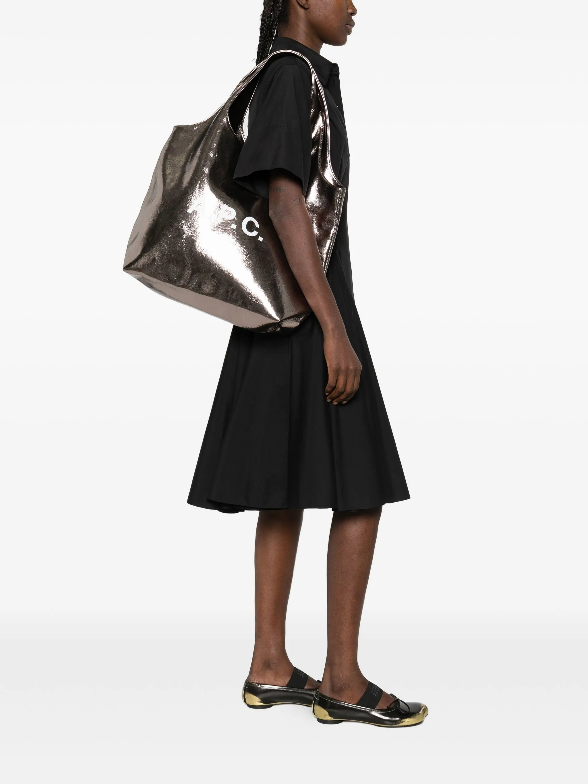 A.p.c. Large Ninon Metallic Logo Tote Bag - 2