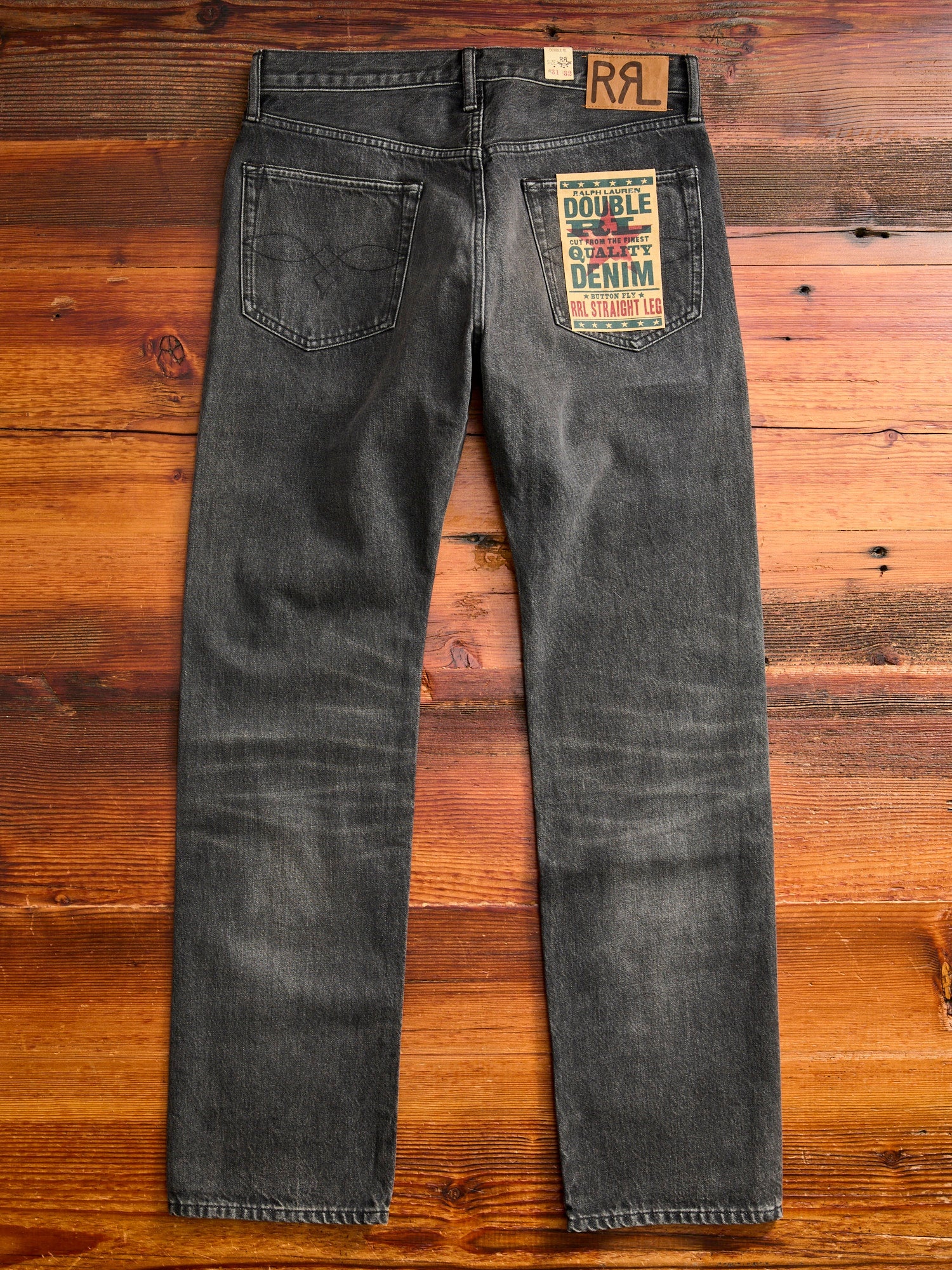 RRL by Ralph Lauren Dusty Black 13oz Washed Denim - Straight Fit  