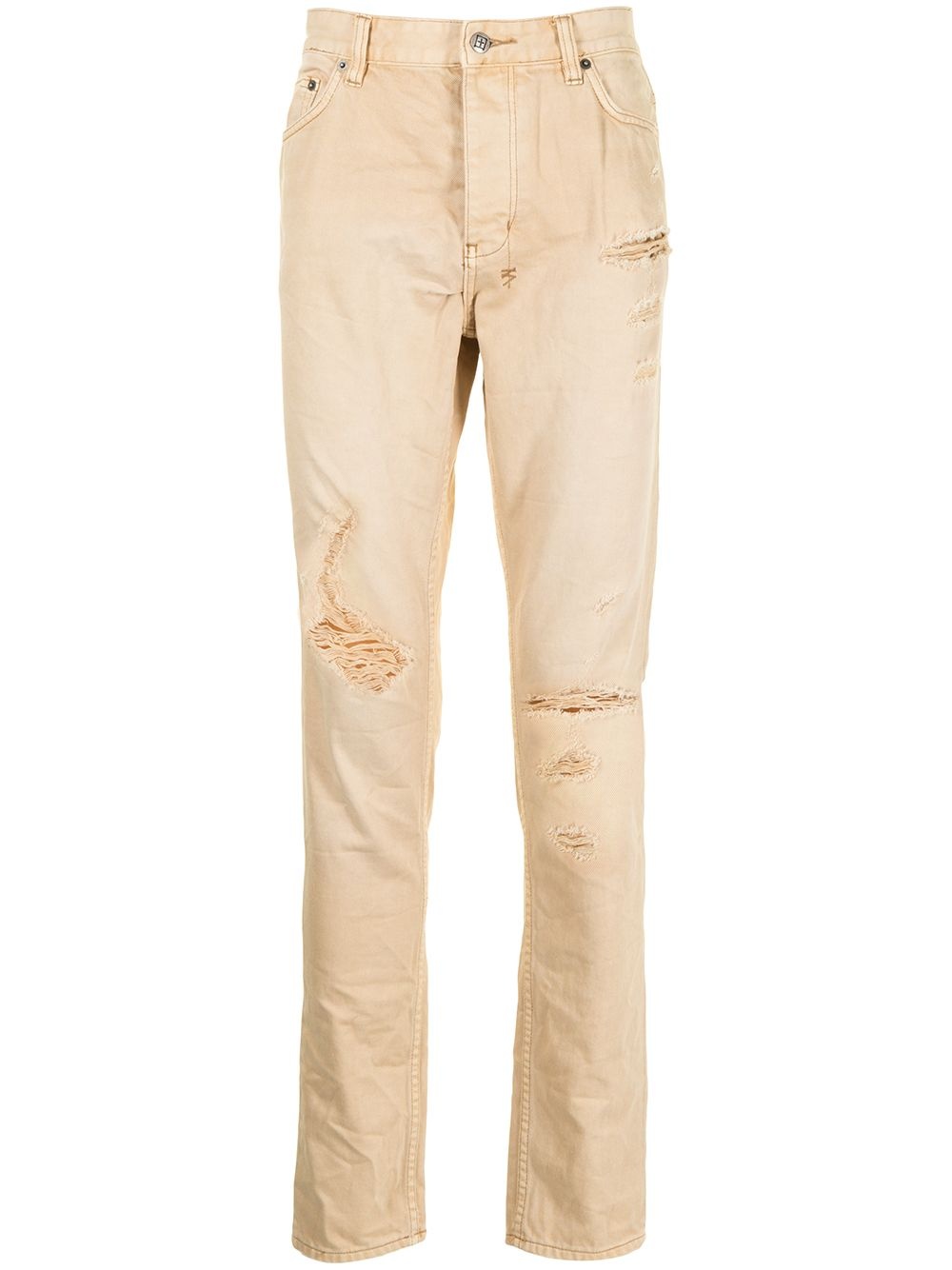 distressed slim-fit jeans - 1