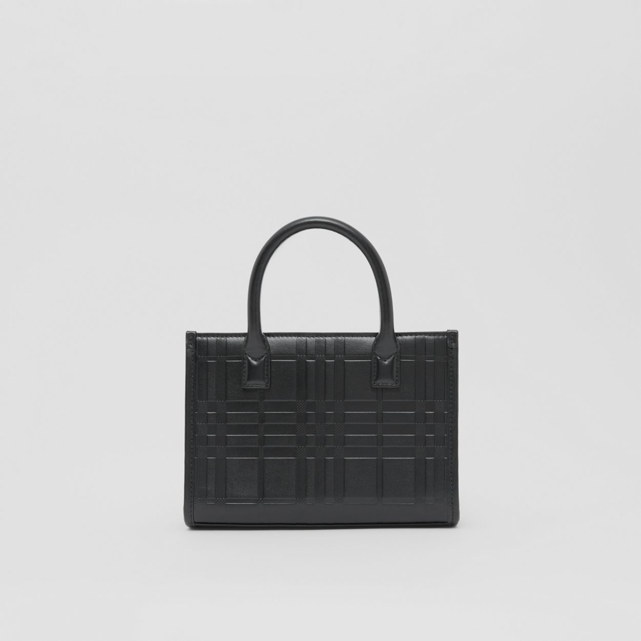 Mini Embossed Check Leather Tote - 1