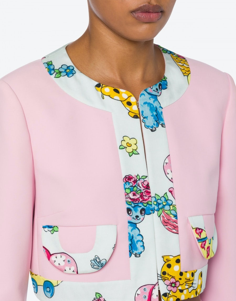 CALICO ANIMALS DETAILS CRÊPE JACKET - 4