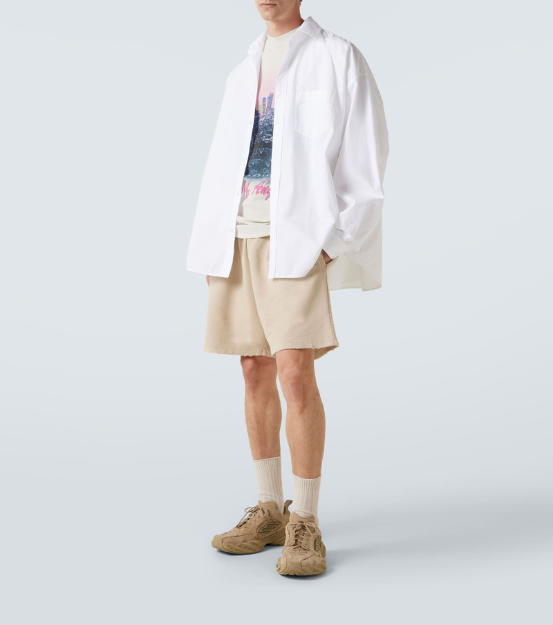 BALENCIAGA Back distressed logo cotton shorts outlook