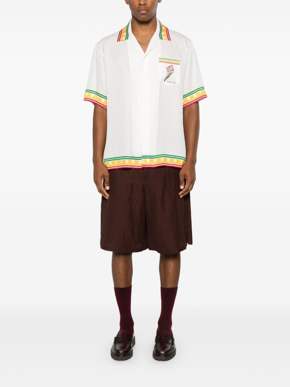 logo monogram pattern shirt - 2