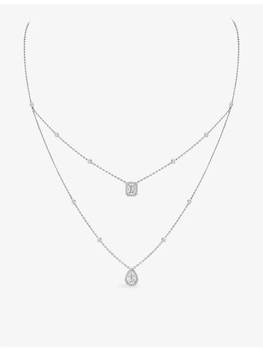 My Twin Large 2-Row 18ct White-Gold And 1.24ct Diamond Necklace - 1
