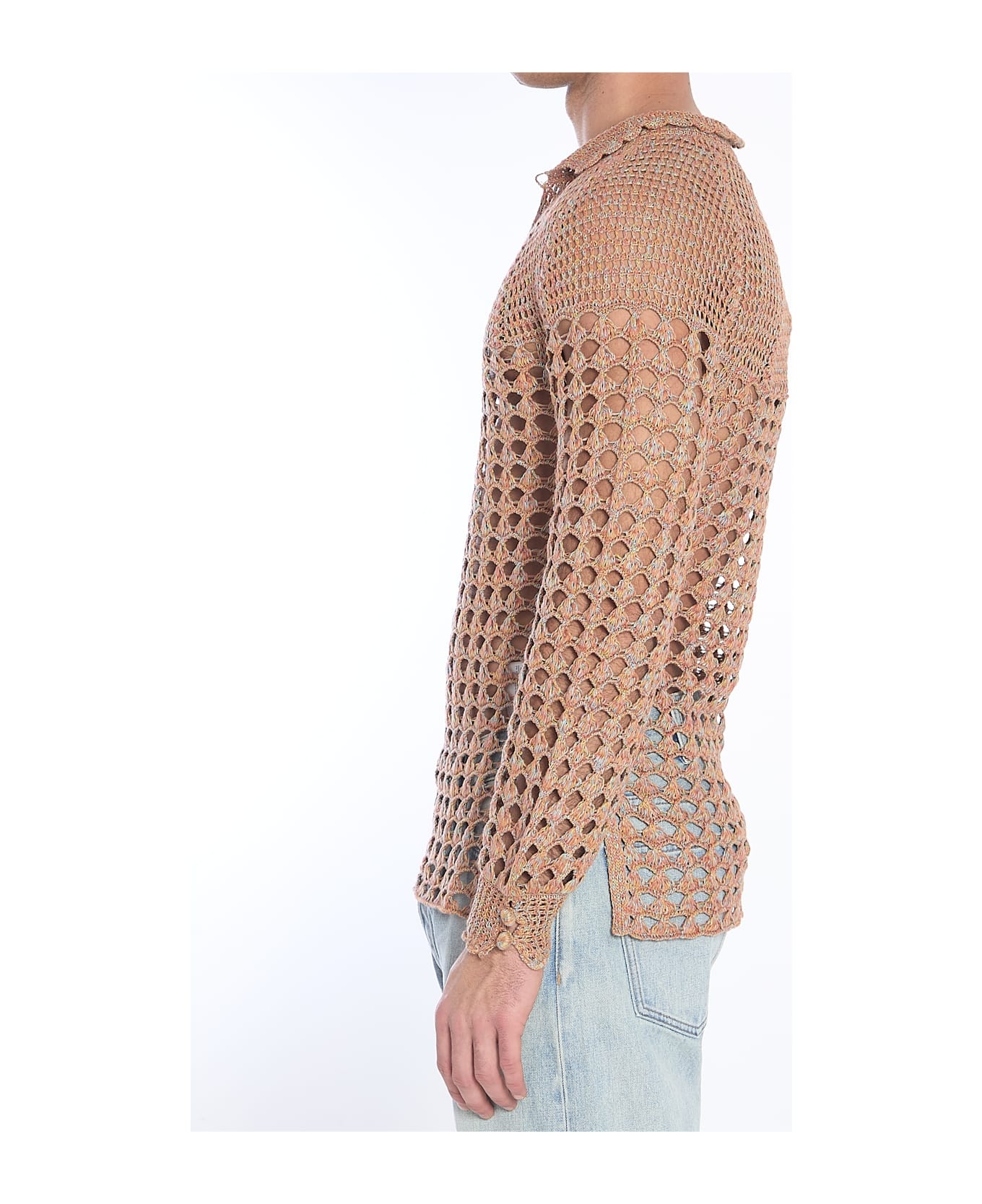 Perforated Knit Shirt - 3