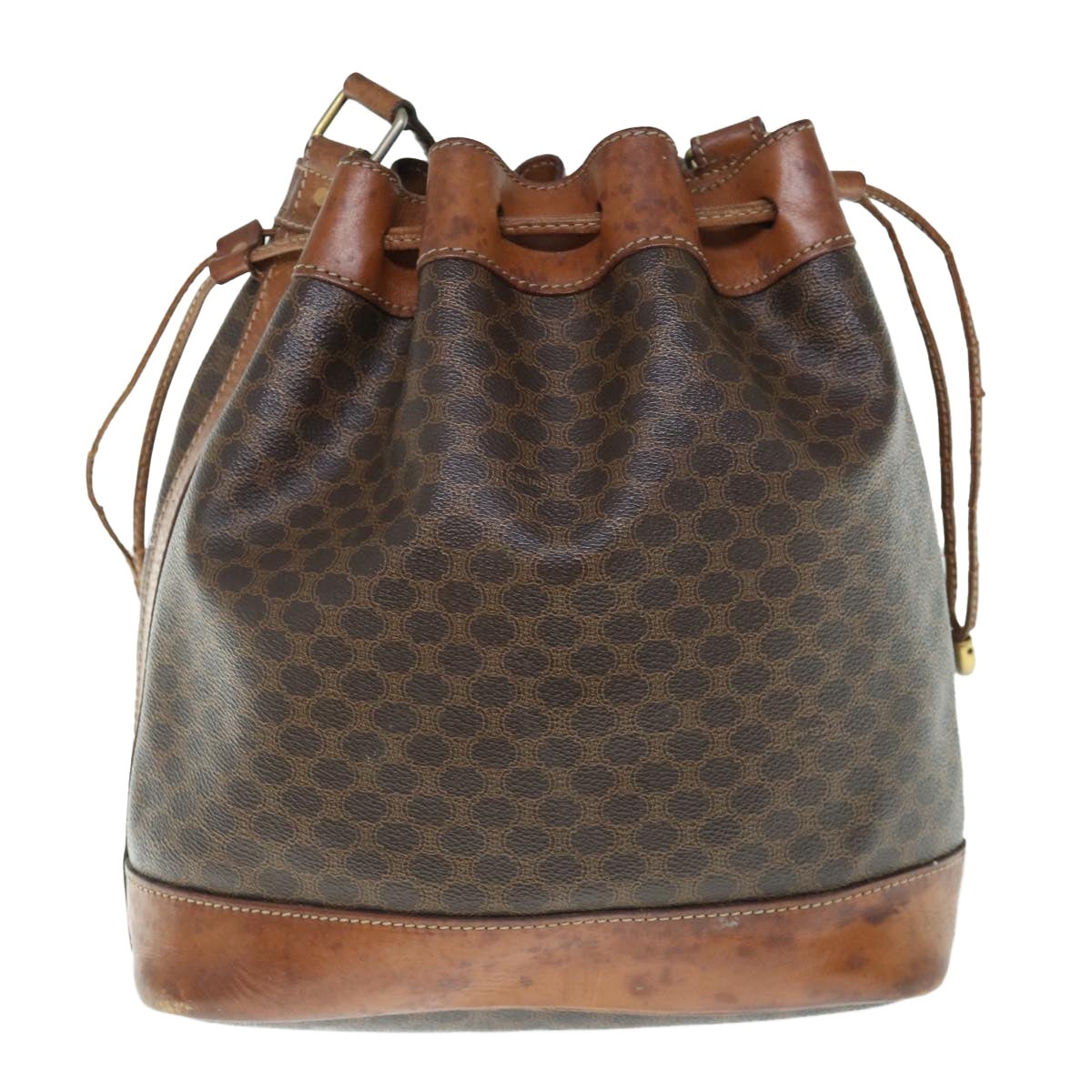 CELINE Macadam Canvas Shoulder Bag Pvc Leather Brown - 2
