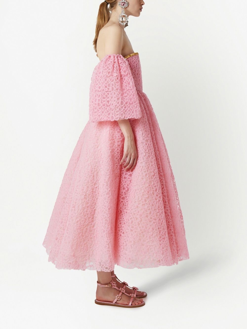 lace-embroidered midi dress - 2