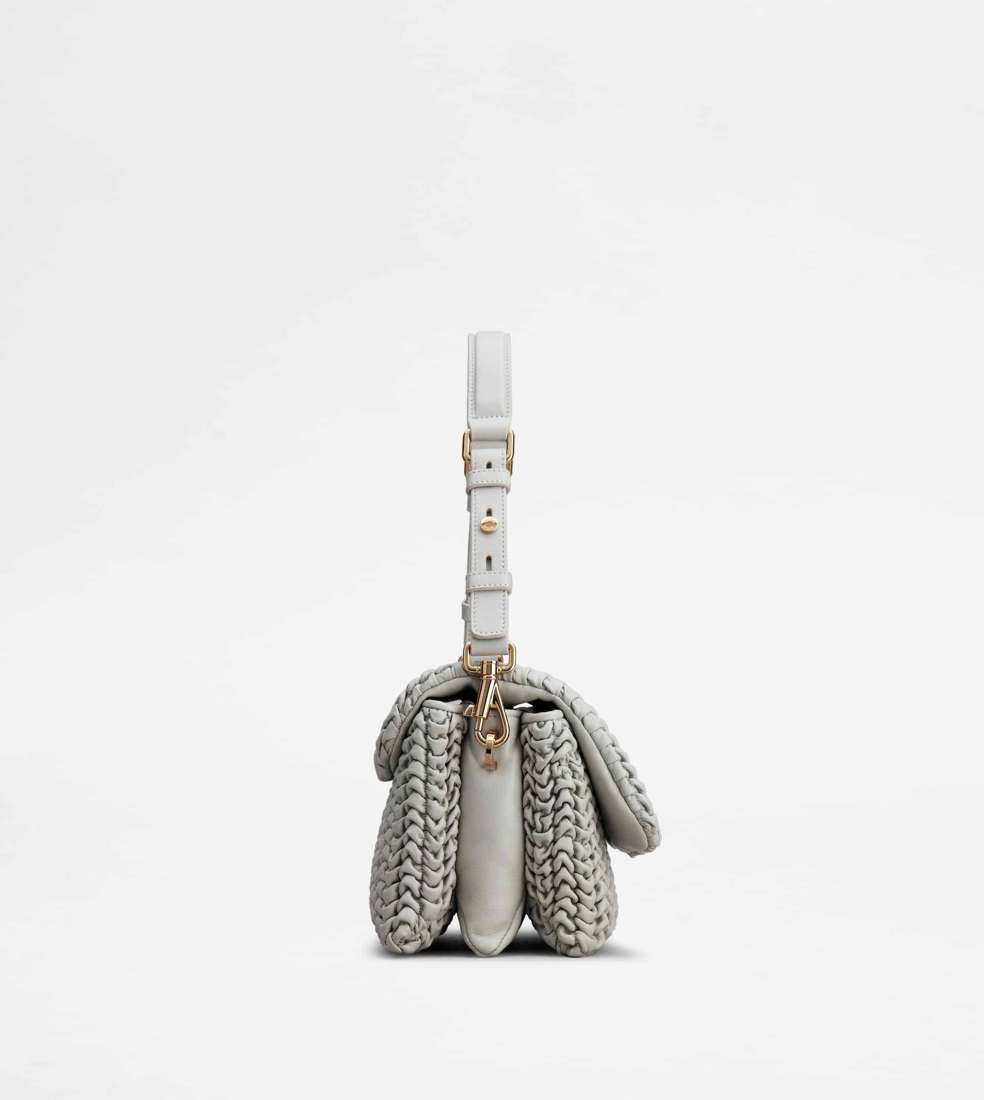 T TIMELESS FLAP BAG IN LEATHER MINI - GREY - 4