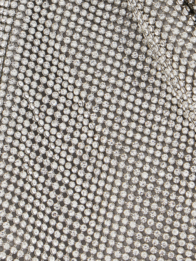 SILVER CHAINMAIL POCKET BAG WITH CRYSTAL DETAILS 4