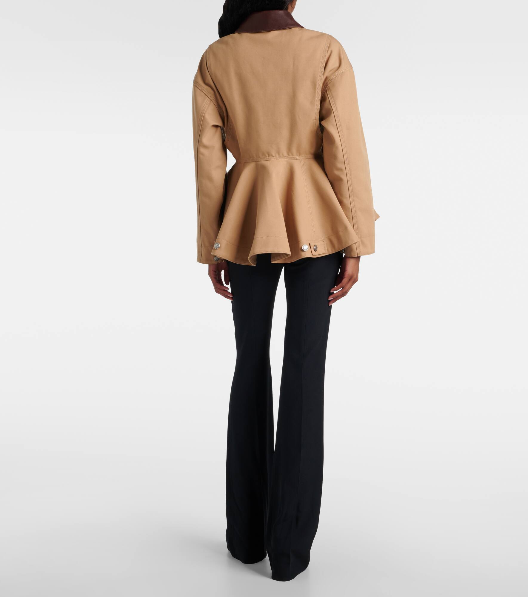 Leather-trimmed canvas jacket - 3