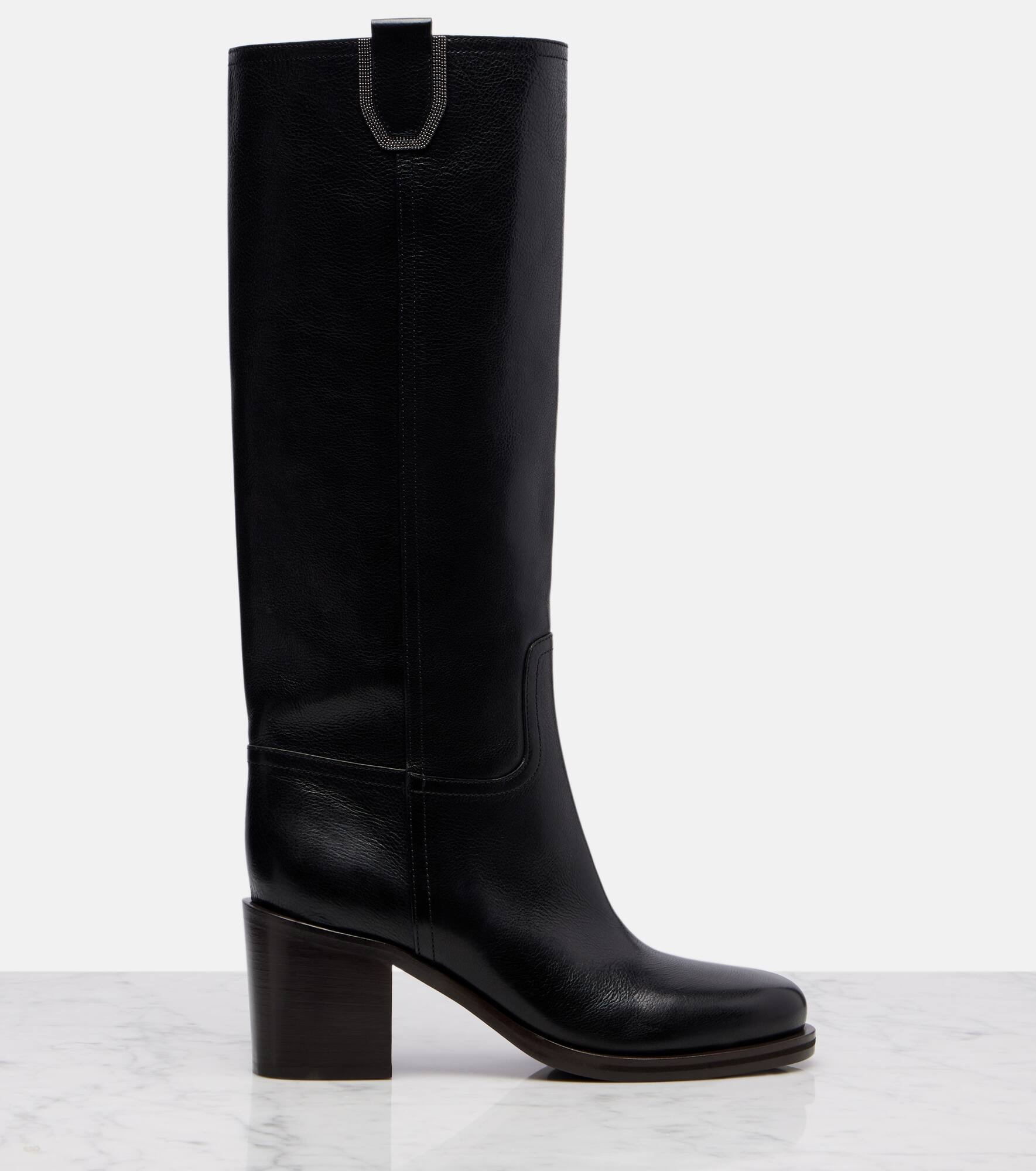 Leather knee-high boots - 4