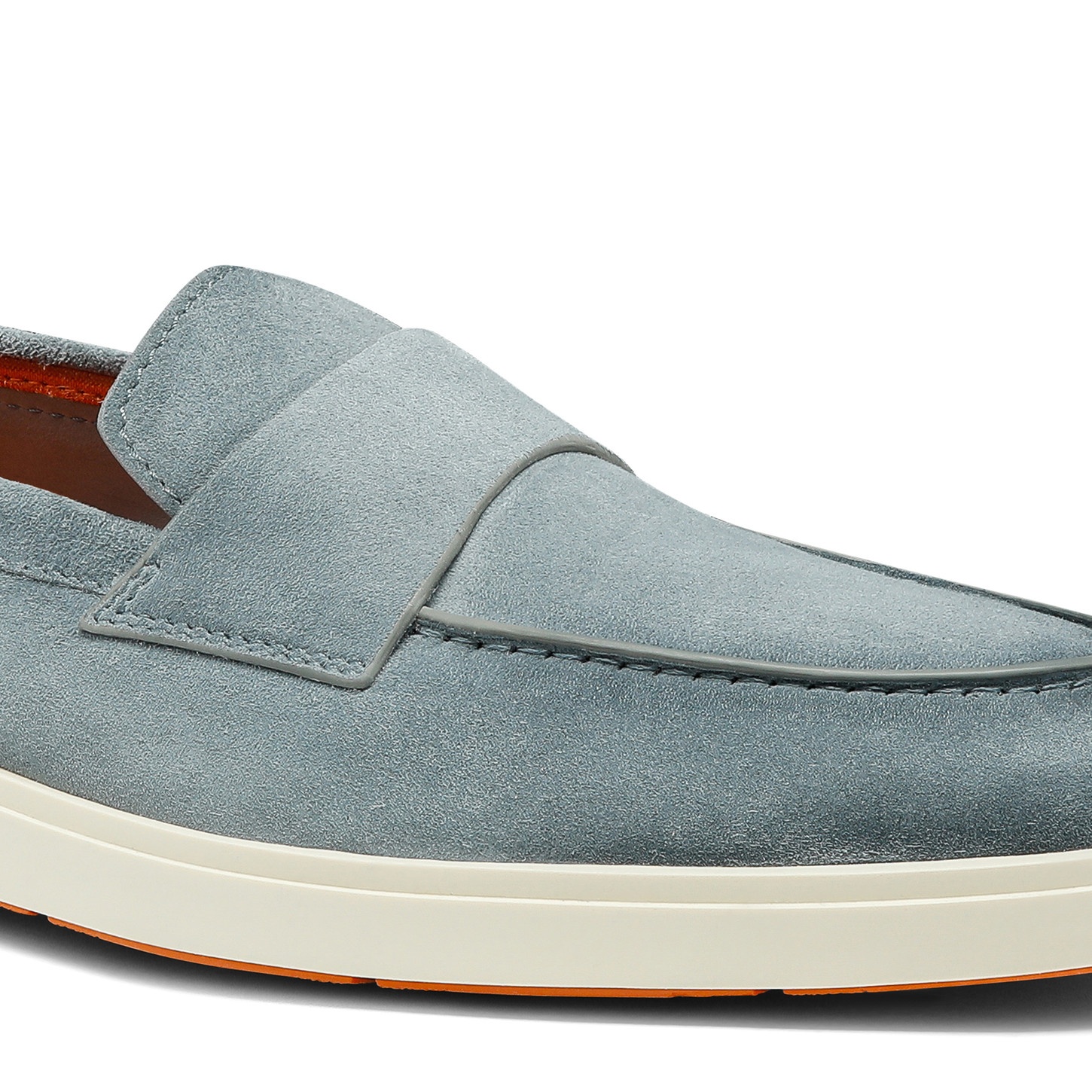 Men's light blue suede penny loafer - 6