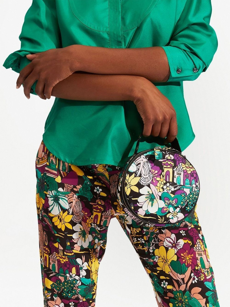 La DoubleJ floral print round clutch outlook