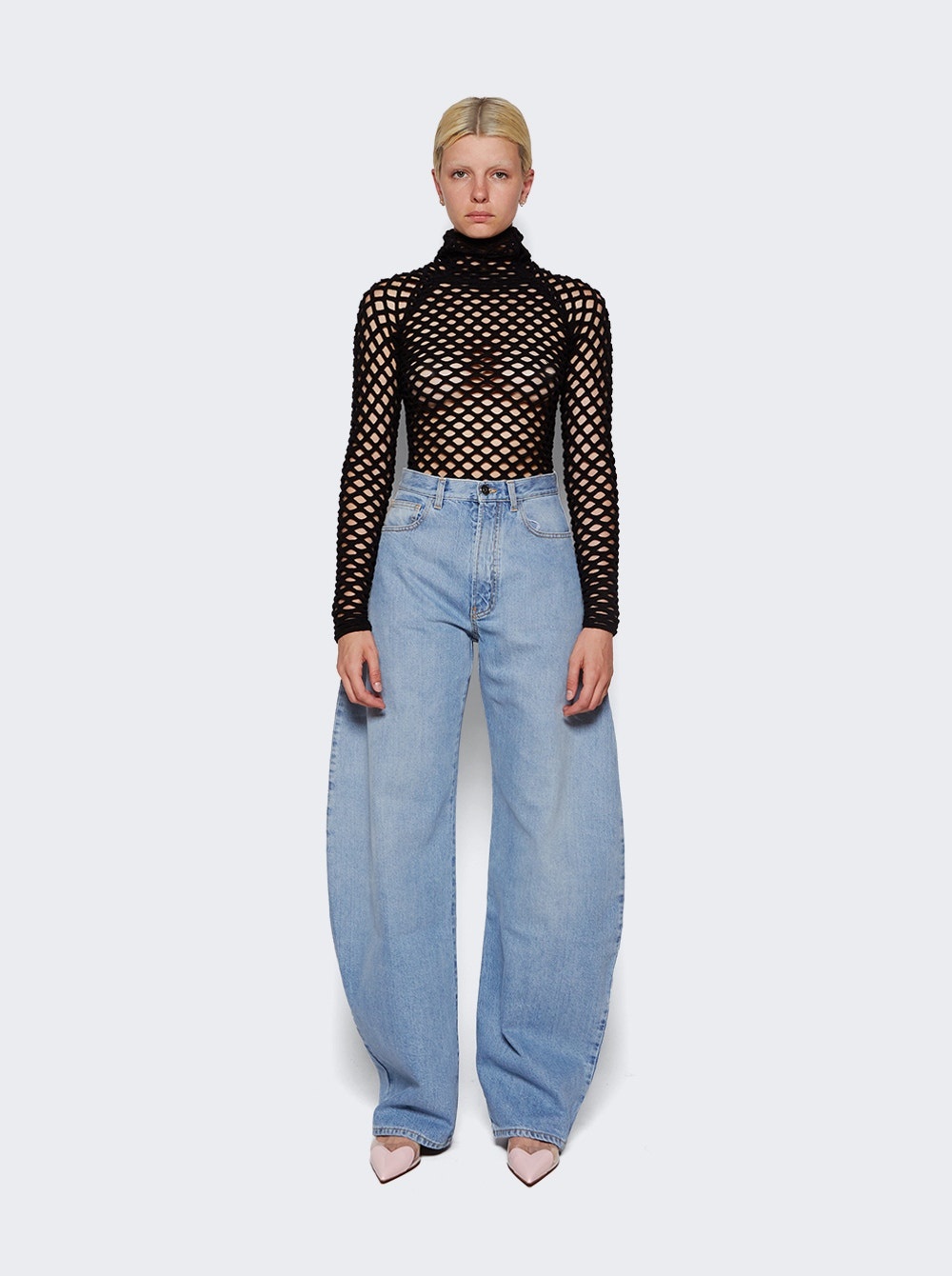 Cage High Neck Knitted Top Black - 2