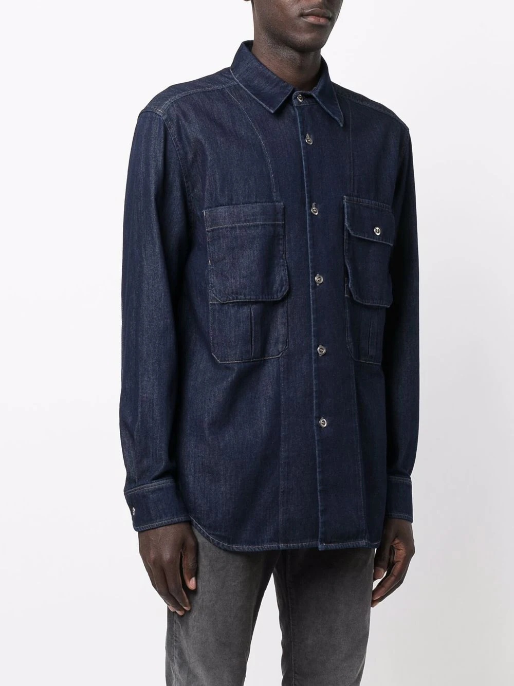 D-WORKY-SP rinse-wash denim shirt - 3