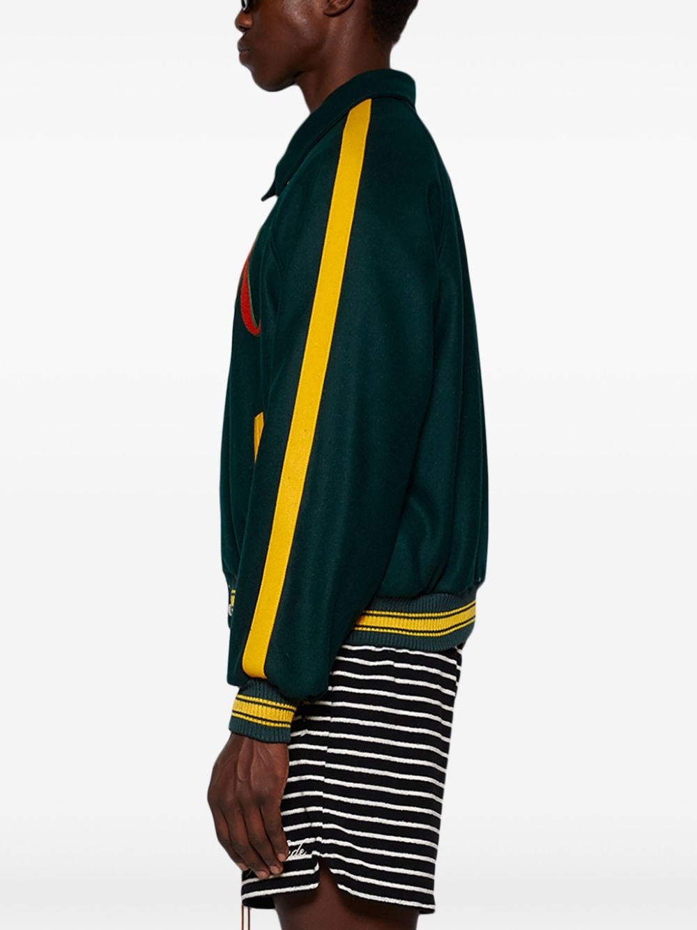 Varsity wool bomber jacket - 4