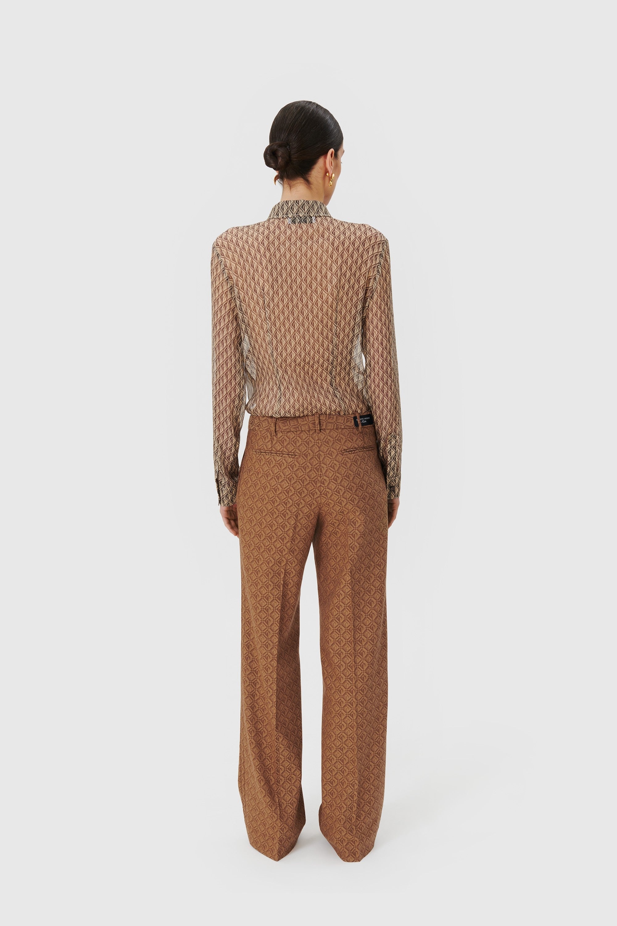 Moon Diamant Silk Crepon Button Up Blouse - 3