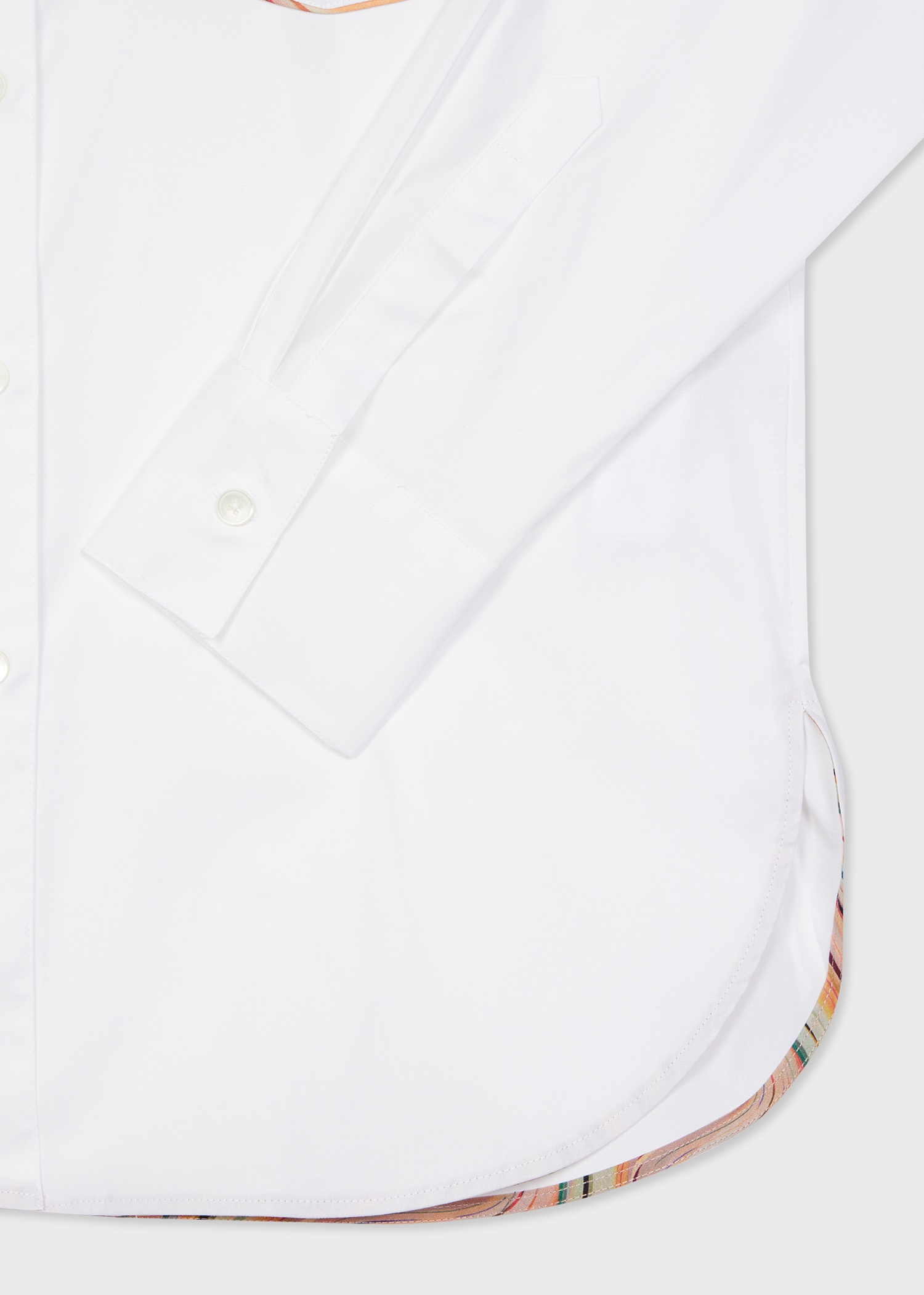 Women's White 'Swirl' Trim Stretch-Cotton Shirt - 2