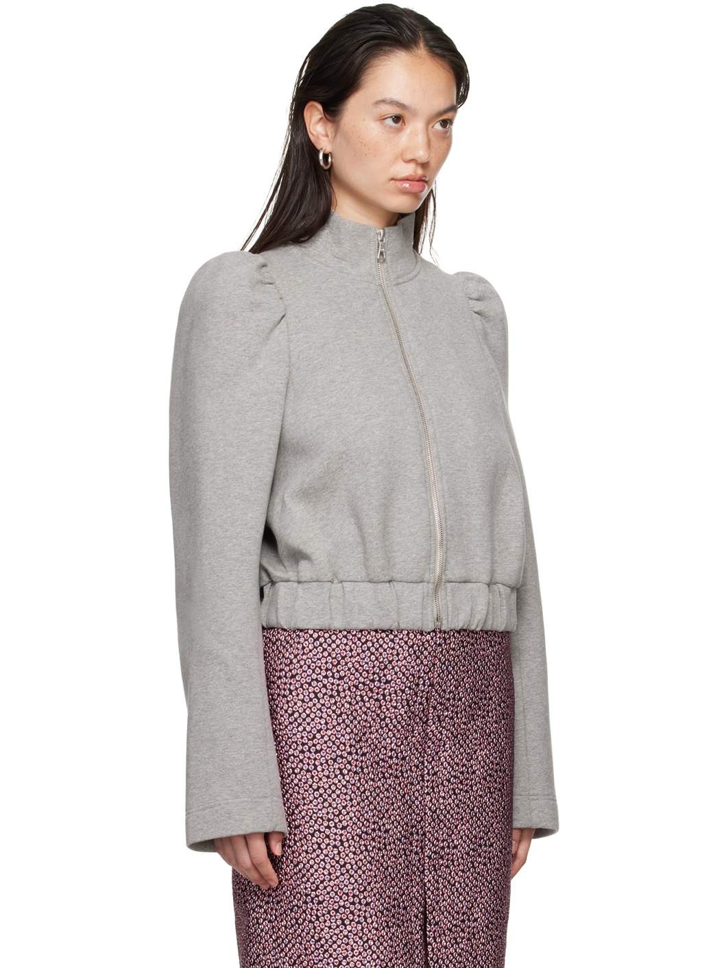 Gray Zip Cotton Jacket - 2