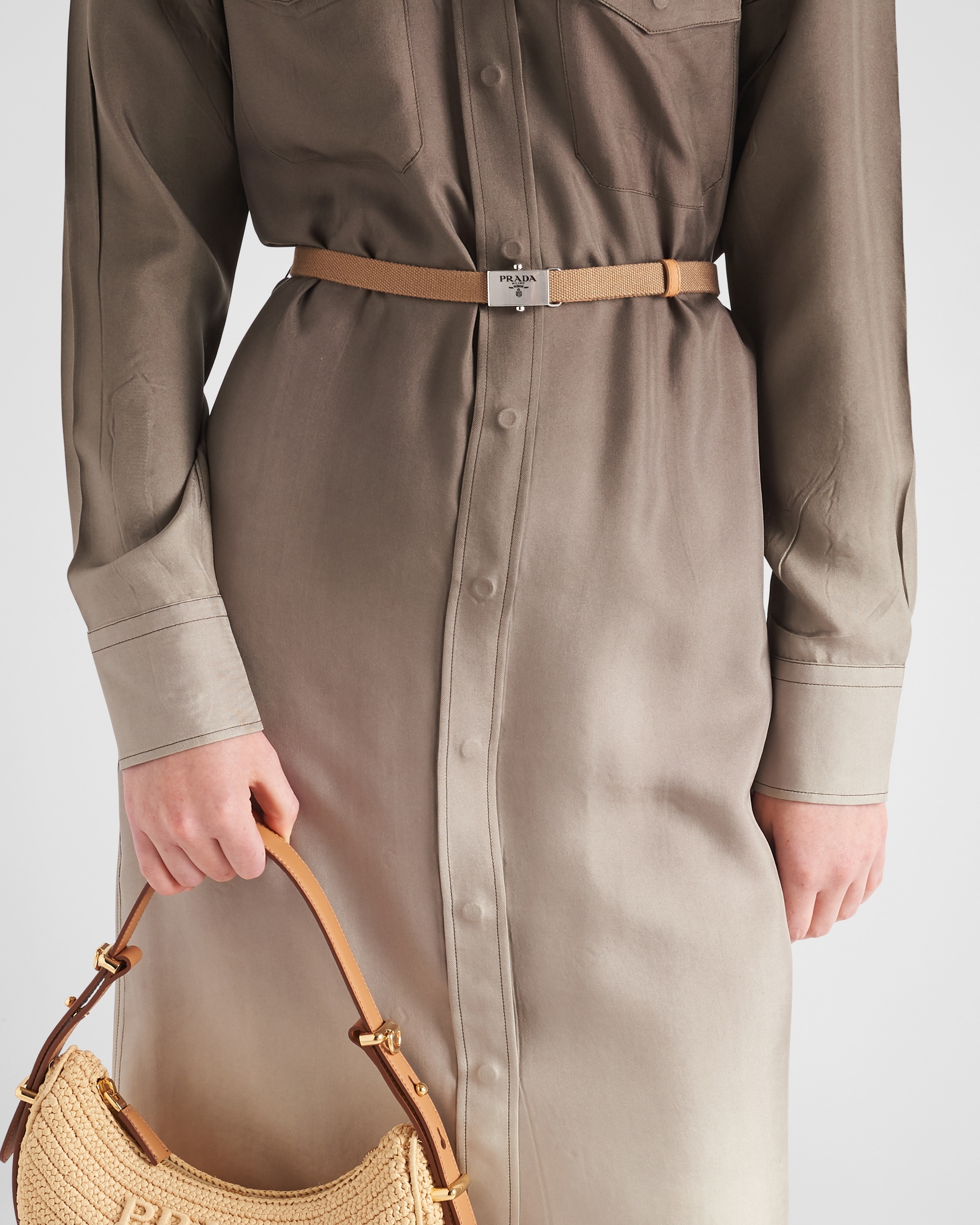 Silk twill shirt dress - 4