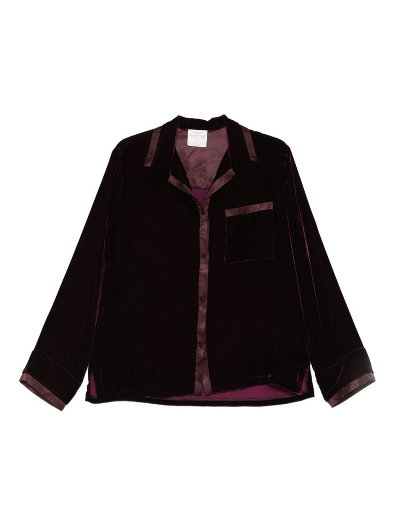 chest-pocket satin-trim shirt 1