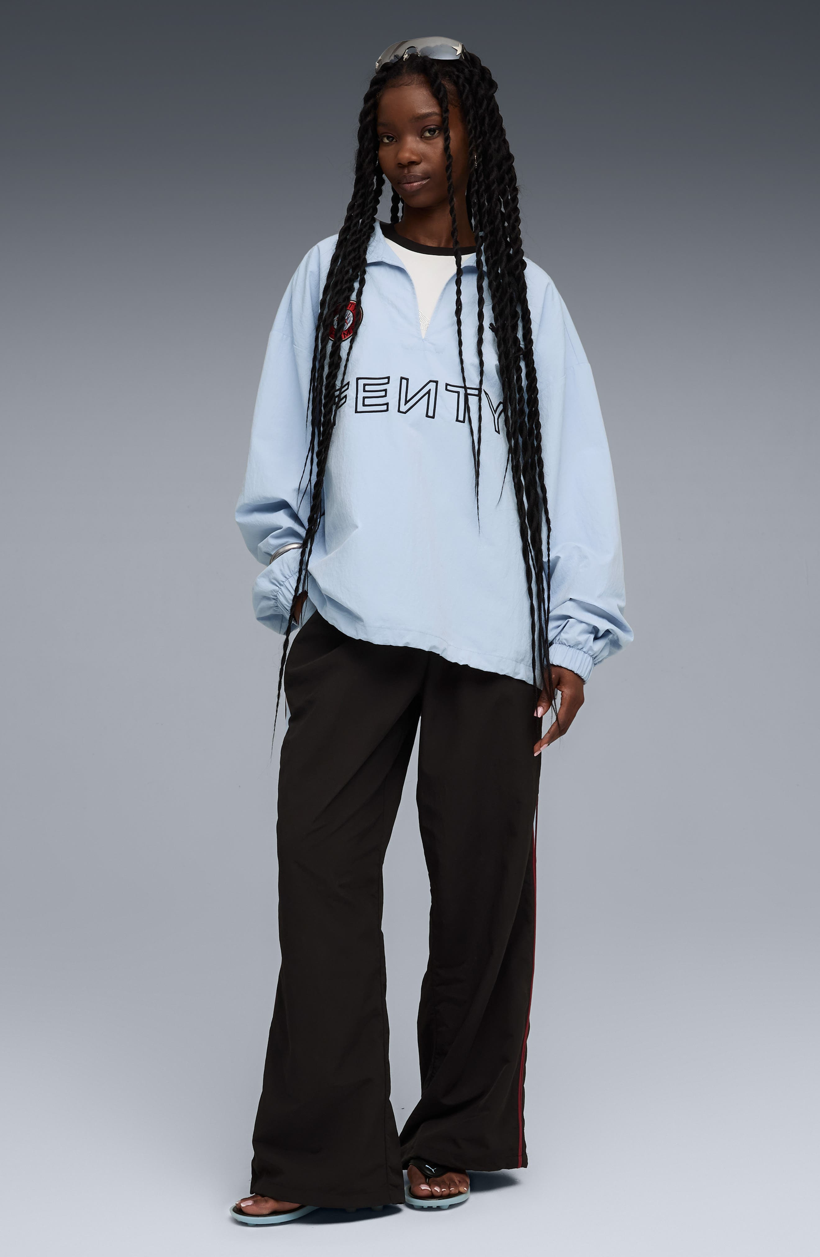 PUMA x FENTY Nylon Drill Pullover in Haute Tropic at Nordstrom - 7