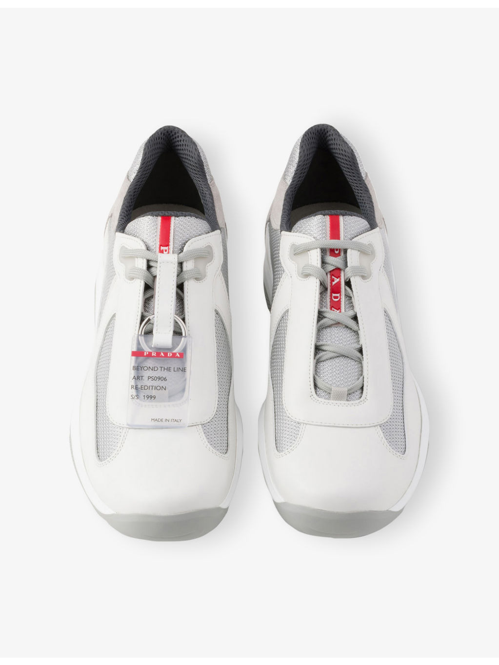 America's Cup ring-embellished leather and mesh low-top trainers - 3