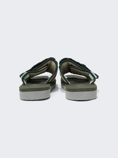 Suicoke HOTO-Cab Sandals Beige and Green outlook