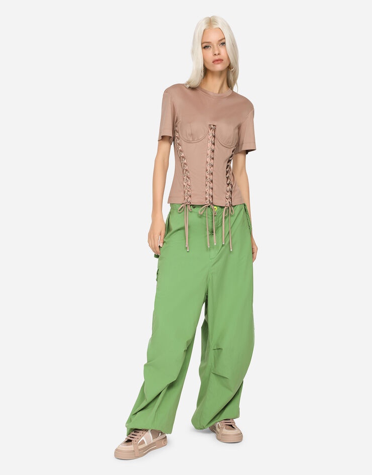 Corset T-shirt with laces and eyelets - 4