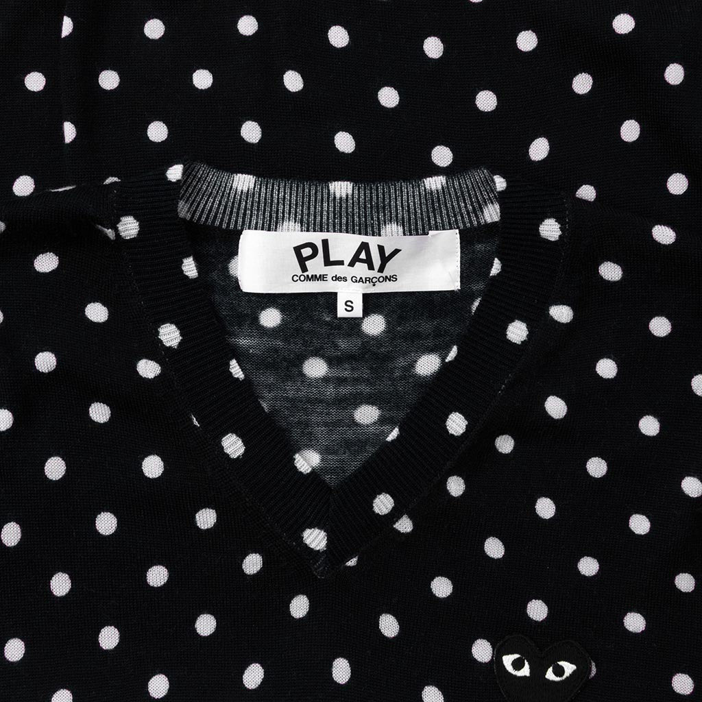 COMME DES GARCONS PLAY POLKA DOT SWEATER - BLACK - 3