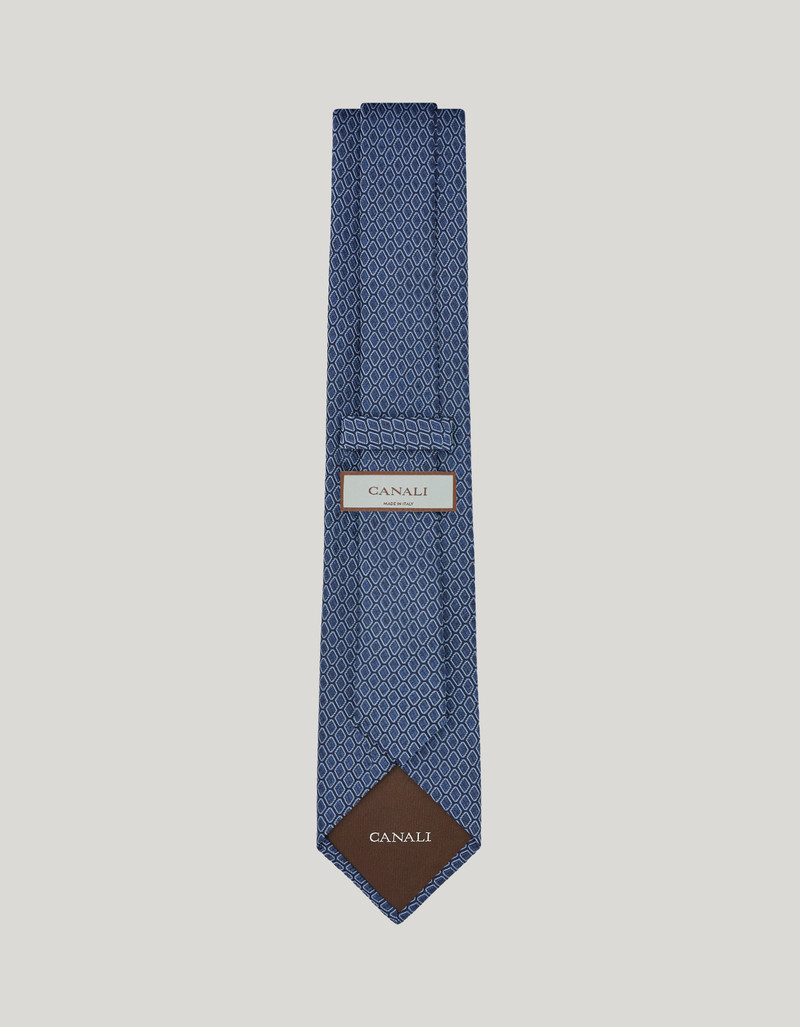 BLUE SILK TIE, MICRO PATTERN 3