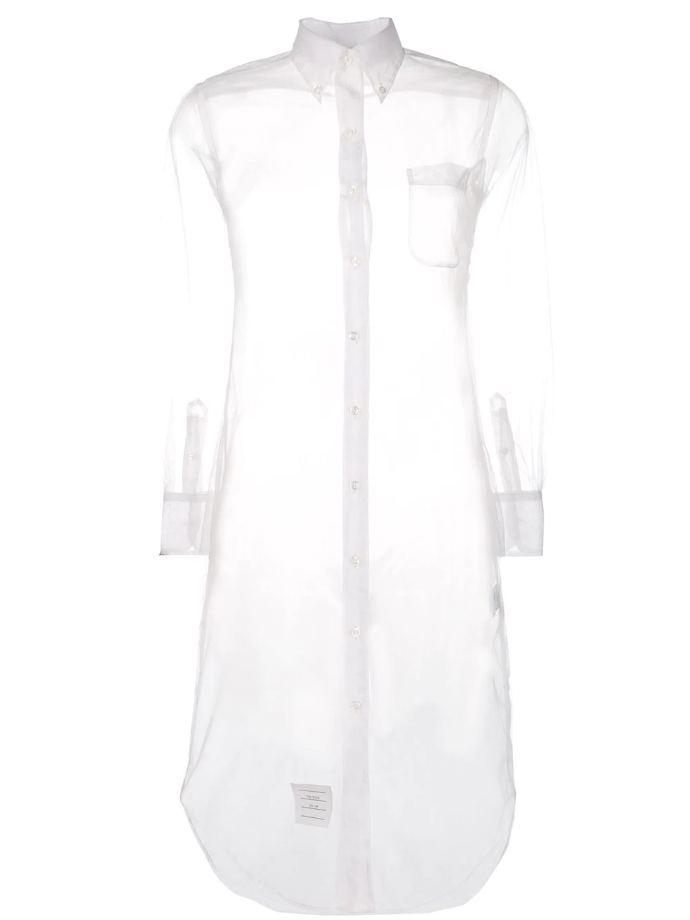 sheer mid-length shirt dress - 1