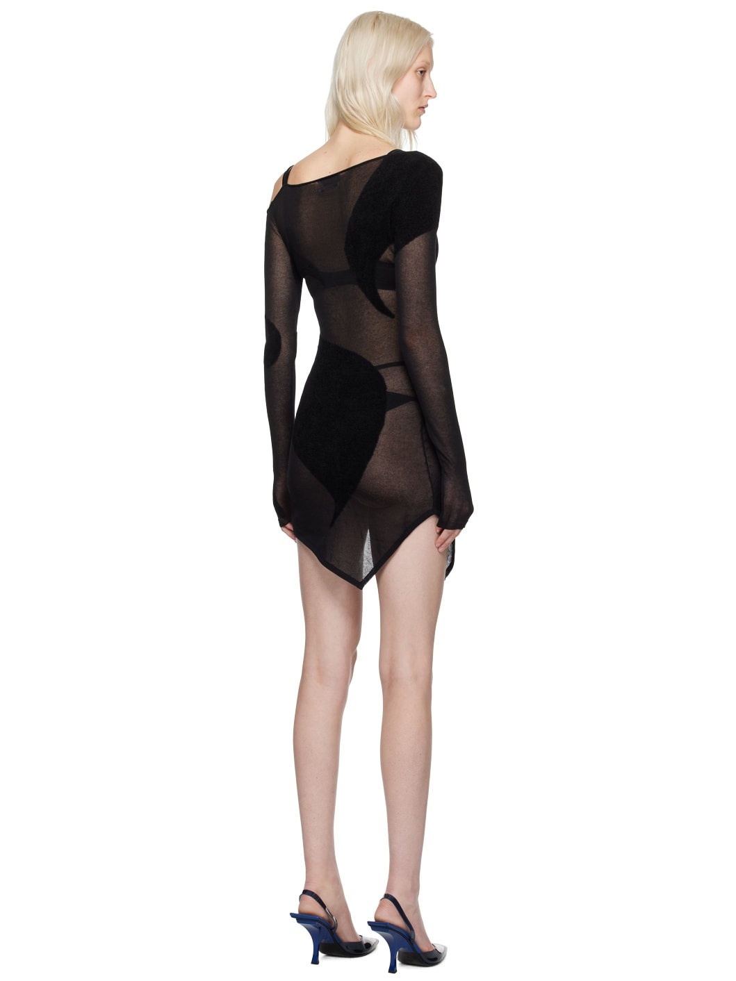 Black Graphic Minidress - 3