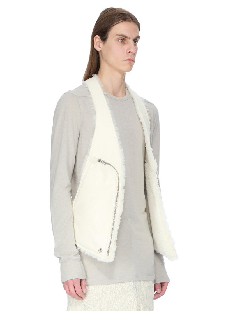 shearling-trim zip-fastening gilet 2