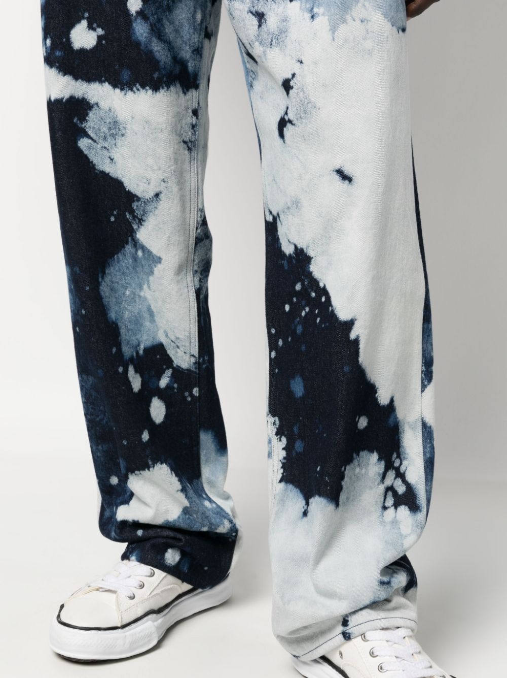 bleached wide-leg jeans - 5