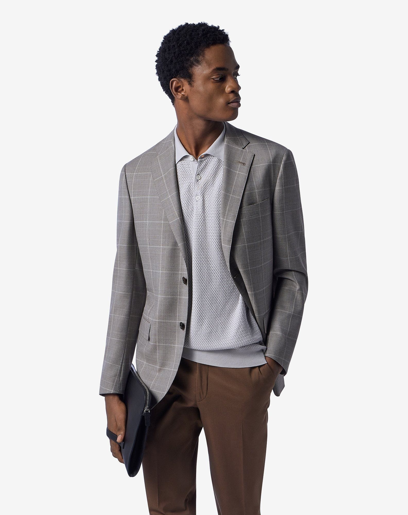 Grey wool, silk and linen jacket - 2