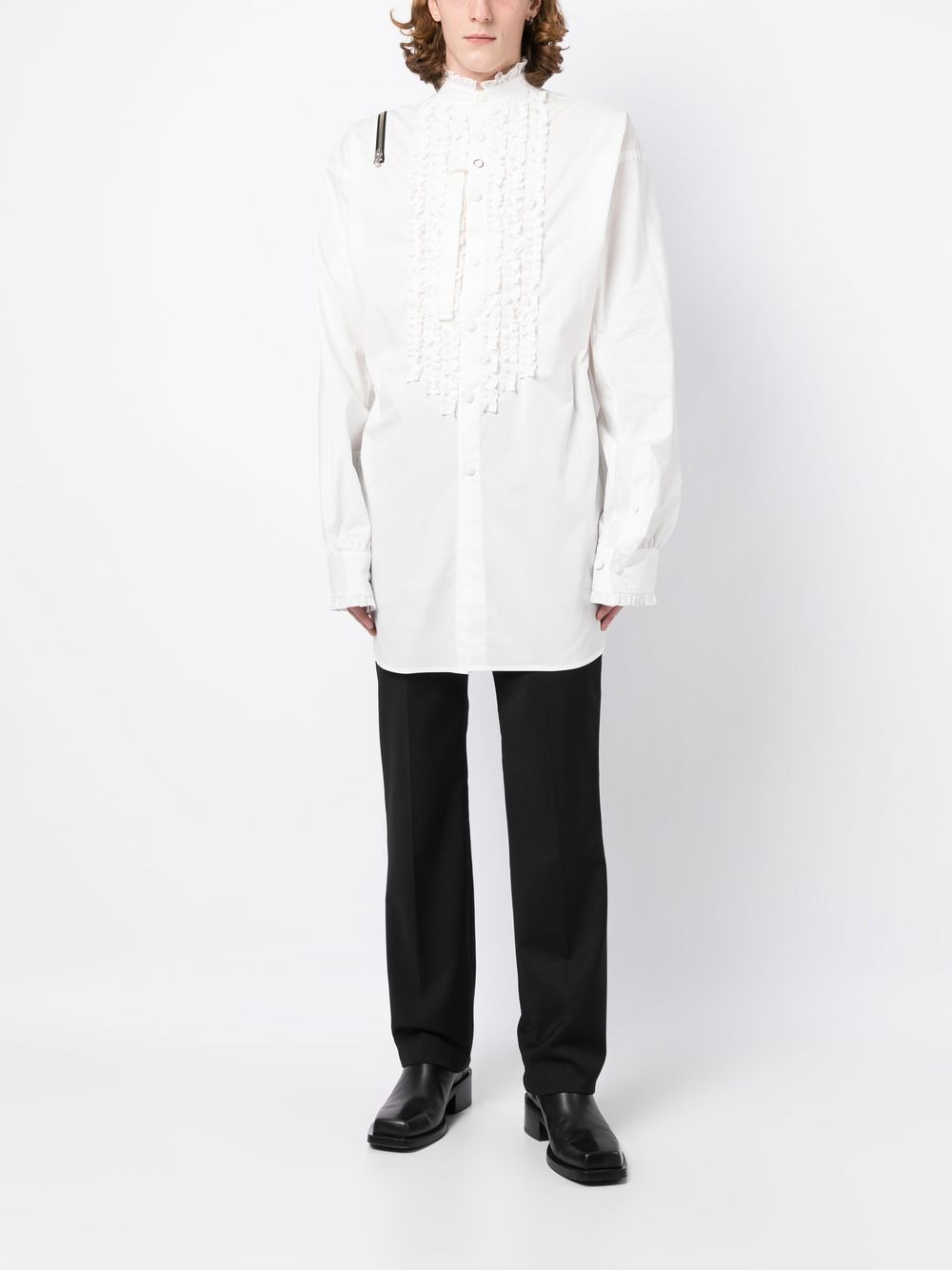 ruffled reversible cotton shirt - 2