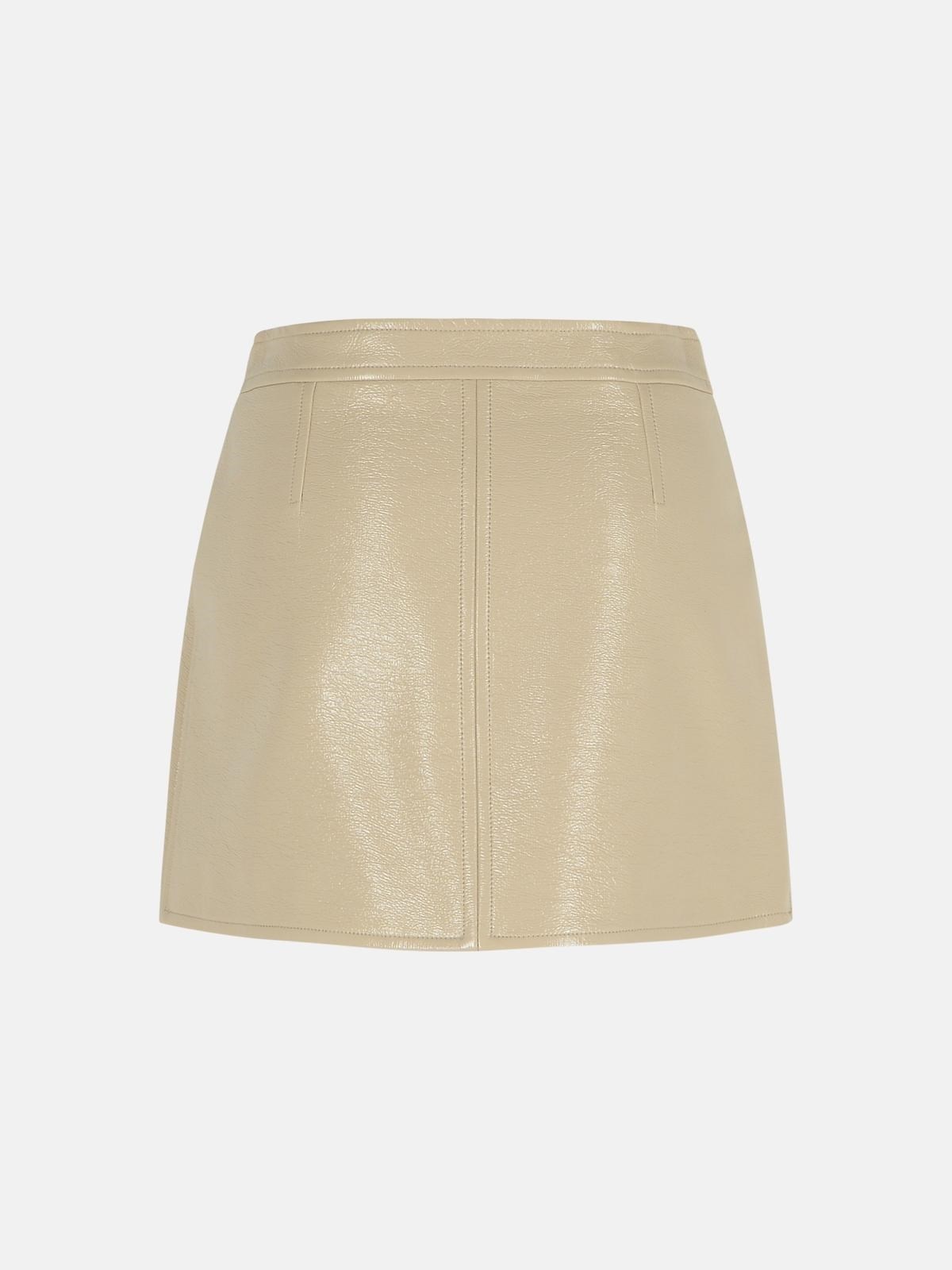 'REEDITION' IVORY COTTON BLEND MINISKIRT - 3