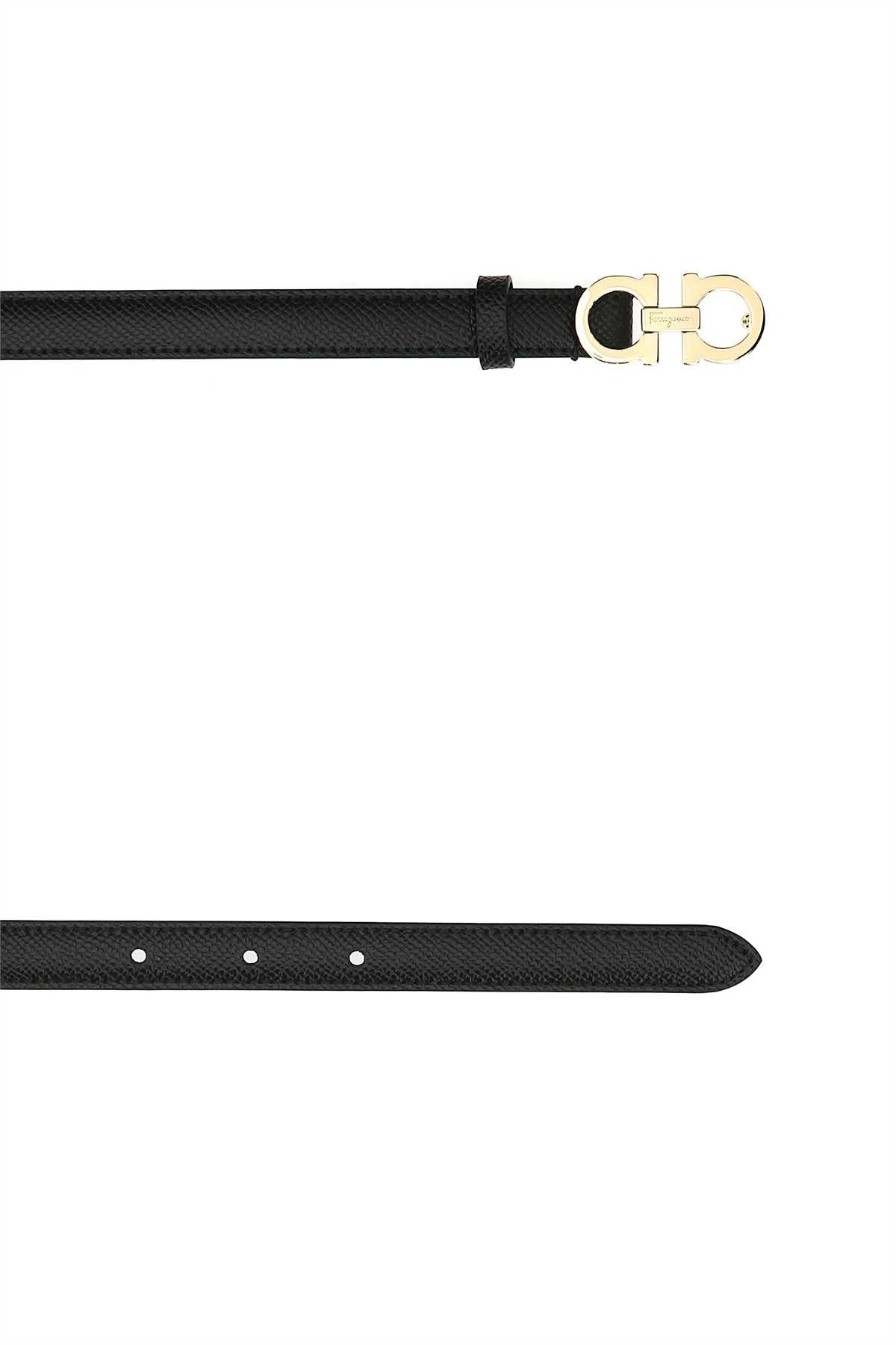 Salvatore Ferragamo Women Black Leather Gancini Belt - 2