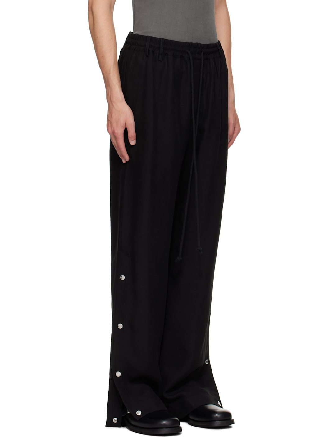 Black Drape Studded Sweatpants - 2