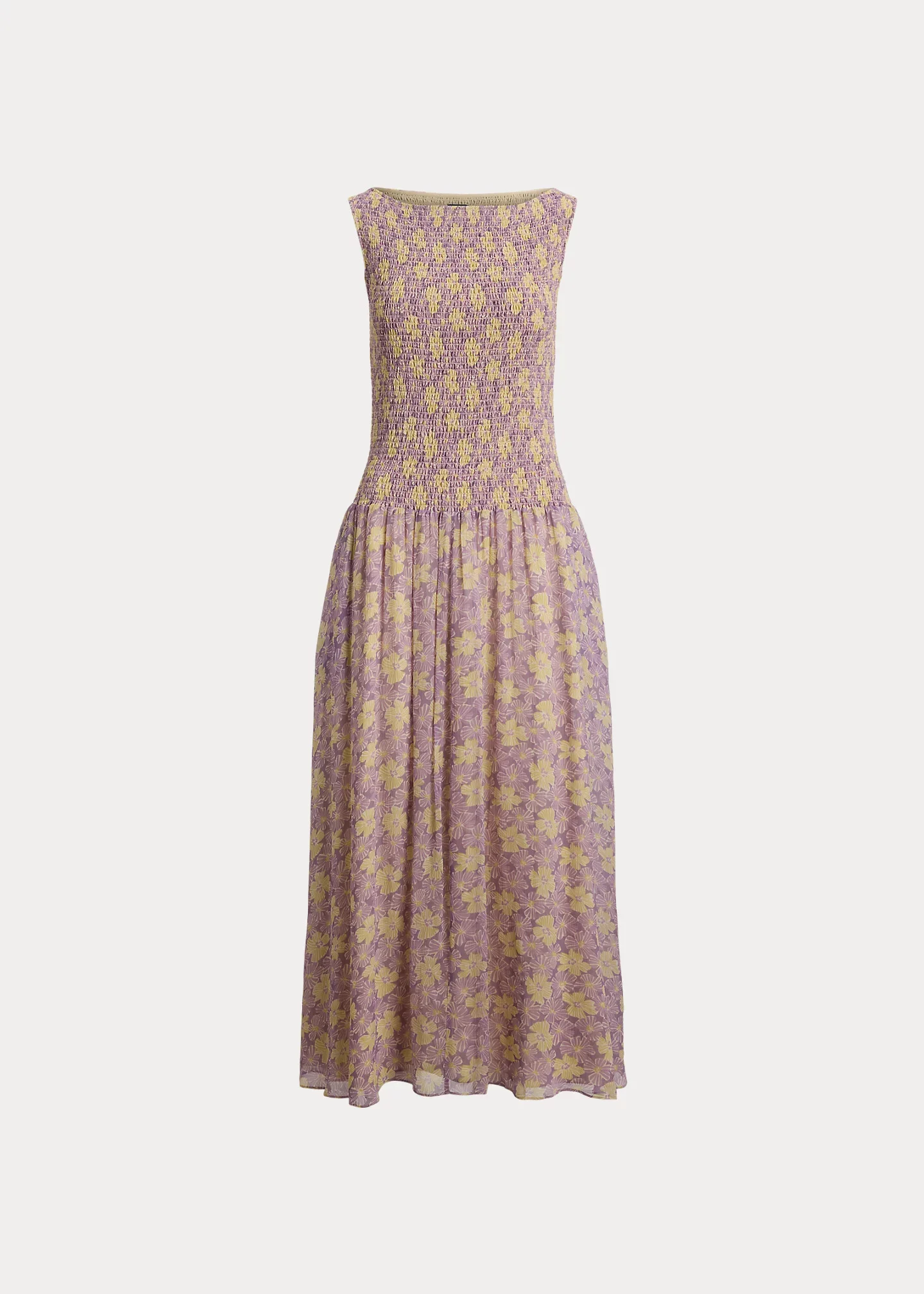 Floral Smocked Crinkled Dress - 1