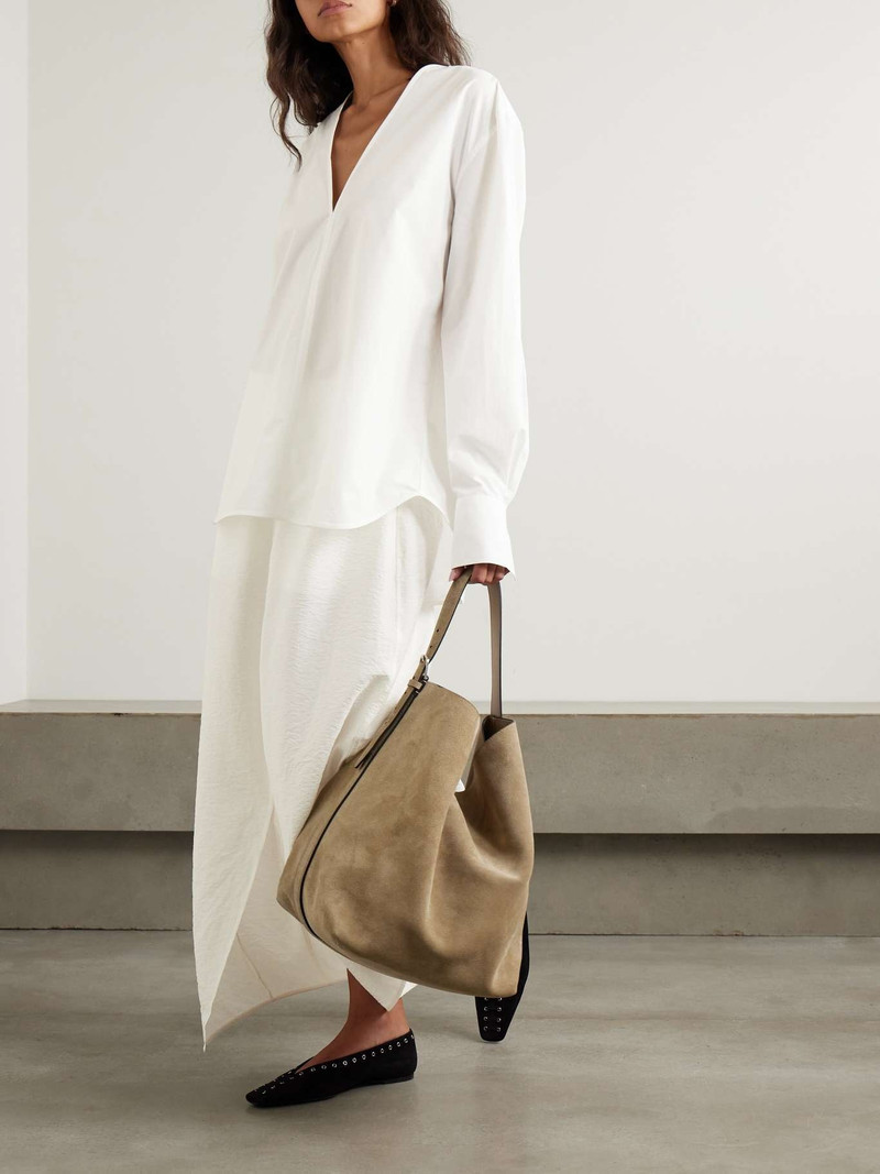 TOTEME Oversized organic cotton-poplin shirt White outlook